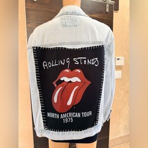 Upcycled Forever21 Rolling Stones Denim Jacket Size M